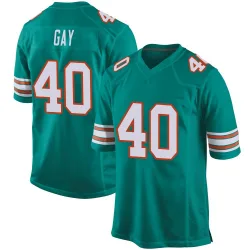 Men's Willie Gay Miami Dolphins No.40 Game Alternate Jersey - Aqua