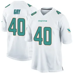 Men's Willie Gay Miami Dolphins No.40 Game Jersey - White