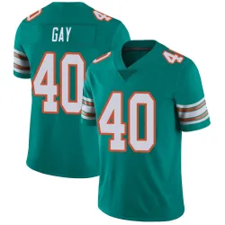Men's Willie Gay Miami Dolphins No.40 Limited Alternate Vapor Untouchable Jersey - Aqua
