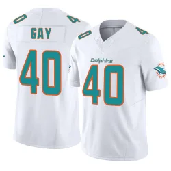 Men's Willie Gay Miami Dolphins No.40 Limited Vapor F.U.S.E. Jersey - White