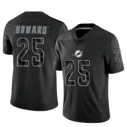Men's Xavien Howard Miami Dolphins No.25 Limited Reflective Jersey - Black