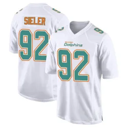 Men's Zach Sieler Miami Dolphins No.92 Game Fashion Jersey - White