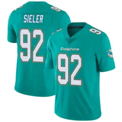 Men's Zach Sieler Miami Dolphins No.92 Limited Team Color Vapor Untouchable Jersey - Aqua
