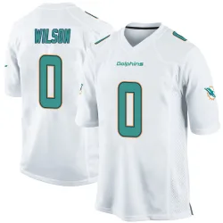 Men's Zach Wilson Miami Dolphins No.0 Game Jersey - White