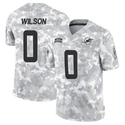 Men's Zach Wilson Miami Dolphins No.0 Limited 2024 Salute to Service Jersey - Arctic Camo