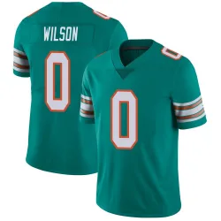 Men's Zach Wilson Miami Dolphins No.0 Limited Alternate Vapor Untouchable Jersey - Aqua