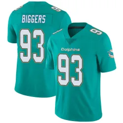 Men's Zeek Biggers Miami Dolphins No.93 Limited Team Color Vapor Untouchable Jersey - Aqua