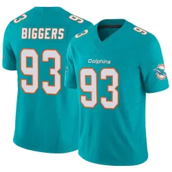 Men's Zeek Biggers Miami Dolphins No.93 Limited Vapor F.U.S.E. Jersey - Aqua