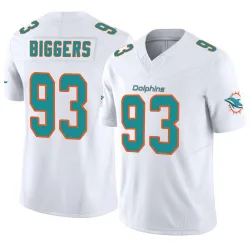 Men's Zeek Biggers Miami Dolphins No.93 Limited Vapor F.U.S.E. Jersey - White