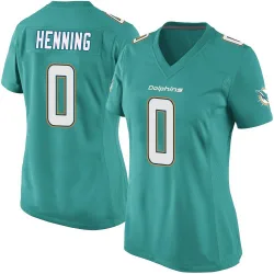 Women's A.J. Henning Miami Dolphins No.0 Game Team Color Jersey - Aqua