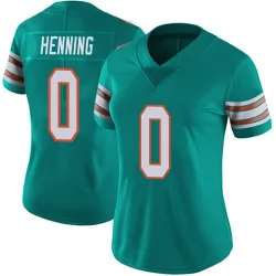 Women's A.J. Henning Miami Dolphins No.0 Limited Alternate Vapor Untouchable Jersey - Aqua