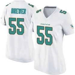 Women's Aaron Brewer Miami Dolphins No.55 Game Jersey - White
