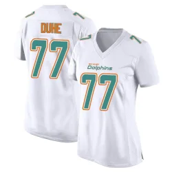 Women's Adam Joseph Duhe Miami Dolphins No.77 Game Fashion Jersey - White