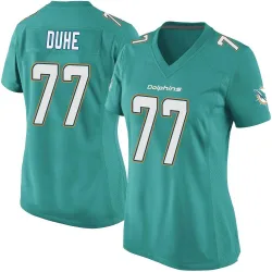 Women's Adam Joseph Duhe Miami Dolphins No.77 Game Team Color Jersey - Aqua