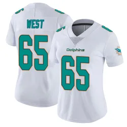 Women's Addison West Miami Dolphins No.65 limited Vapor Untouchable Jersey - White
