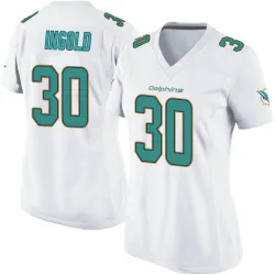 Women's Alec Ingold Miami Dolphins No.30 Game Jersey - White