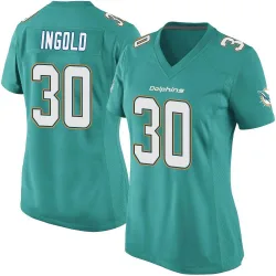 Women's Alec Ingold Miami Dolphins No.30 Game Team Color Jersey - Aqua