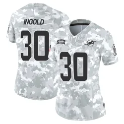 Women's Alec Ingold Miami Dolphins No.30 Limited 2024 Salute to Service Jersey - Arctic Camo