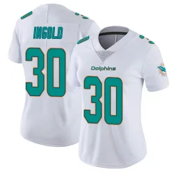 Women's Alec Ingold Miami Dolphins No.30 limited Vapor Untouchable Jersey - White