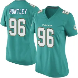 Women's Alex Huntley Miami Dolphins No.96 Game Team Color Jersey - Aqua