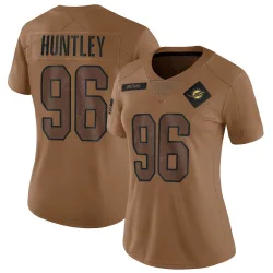 Women's Alex Huntley Miami Dolphins No.96 Limited 2023 Salute To Service Jersey - Brown