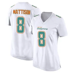 Women's Alexander Mattison Miami Dolphins No.8 Game Fashion Jersey - White