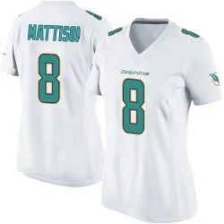 Women's Alexander Mattison Miami Dolphins No.8 Game Jersey - White