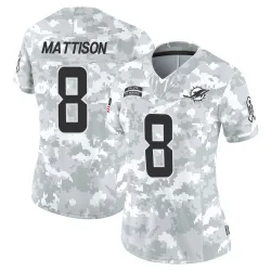 Women's Alexander Mattison Miami Dolphins No.8 Limited 2024 Salute to Service Jersey - Arctic Camo