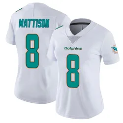 Women's Alexander Mattison Miami Dolphins No.8 limited Vapor Untouchable Jersey - White