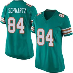Women's Anthony Schwartz Miami Dolphins No.84 Game Alternate Jersey - Aqua