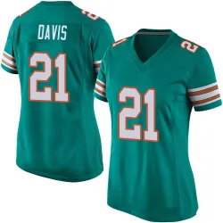 Women's Ashtyn Davis Miami Dolphins No.21 Game Alternate Jersey - Aqua
