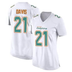 Women's Ashtyn Davis Miami Dolphins No.21 Game Fashion Jersey - White