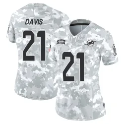 Women's Ashtyn Davis Miami Dolphins No.21 Limited 2024 Salute to Service Jersey - Arctic Camo