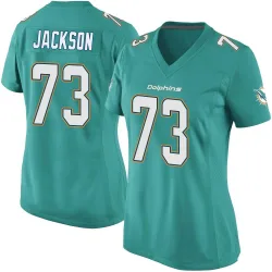 Women's Austin Jackson Miami Dolphins No.73 Game Team Color Jersey - Aqua
