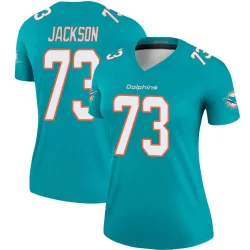 Women's Austin Jackson Miami Dolphins No.73 Legend Jersey - Aqua