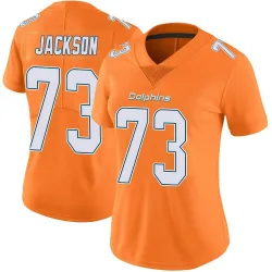 Women's Austin Jackson Miami Dolphins No.73 Limited Color Rush Jersey - Orange