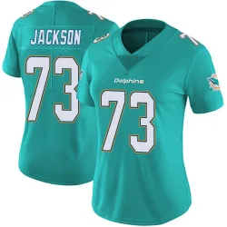 Women's Austin Jackson Miami Dolphins No.73 Limited Team Color Vapor Untouchable Jersey - Aqua