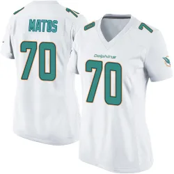 Women's Bayron Matos Miami Dolphins No.70 Game Jersey - White