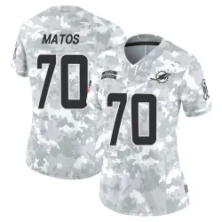 Women's Bayron Matos Miami Dolphins No.70 Limited 2024 Salute to Service Jersey - Arctic Camo