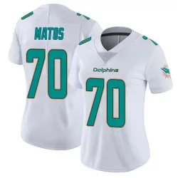 Women's Bayron Matos Miami Dolphins No.70 limited Vapor Untouchable Jersey - White