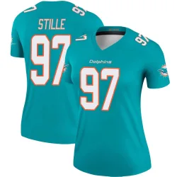 Women's Ben Stille Miami Dolphins No.97 Legend Jersey - Aqua