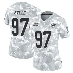 Women's Ben Stille Miami Dolphins No.97 Limited 2024 Salute to Service Jersey - Arctic Camo