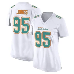 Women's Benito Jones Miami Dolphins No.95 Game Fashion Jersey - White