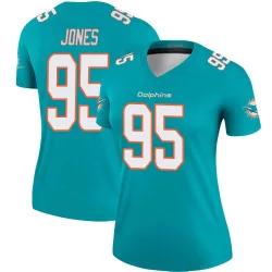 Women's Benito Jones Miami Dolphins No.95 Legend Jersey - Aqua
