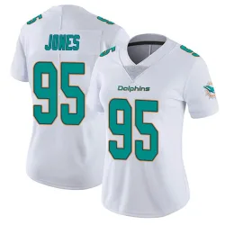 Women's Benito Jones Miami Dolphins No.95 limited Vapor Untouchable Jersey - White