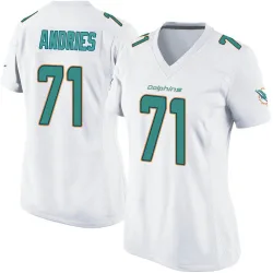 Women's Blaise Andries Miami Dolphins No.71 Game Jersey - White