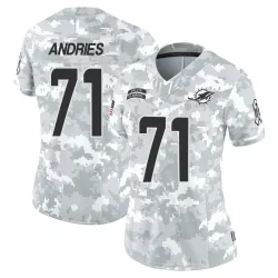 Women's Blaise Andries Miami Dolphins No.71 Limited 2024 Salute to Service Jersey - Arctic Camo