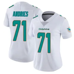 Women's Blaise Andries Miami Dolphins No.71 limited Vapor Untouchable Jersey - White