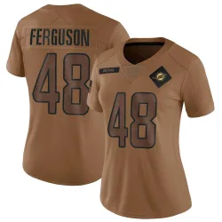 Women's Blake Ferguson Miami Dolphins No.48 Limited 2023 Salute To Service Jersey - Brown