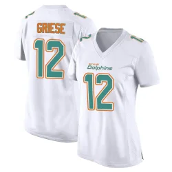 Women's Bob Griese Miami Dolphins No.12 Game Fashion Jersey - White